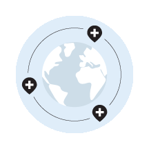 Worldwide medical network icon